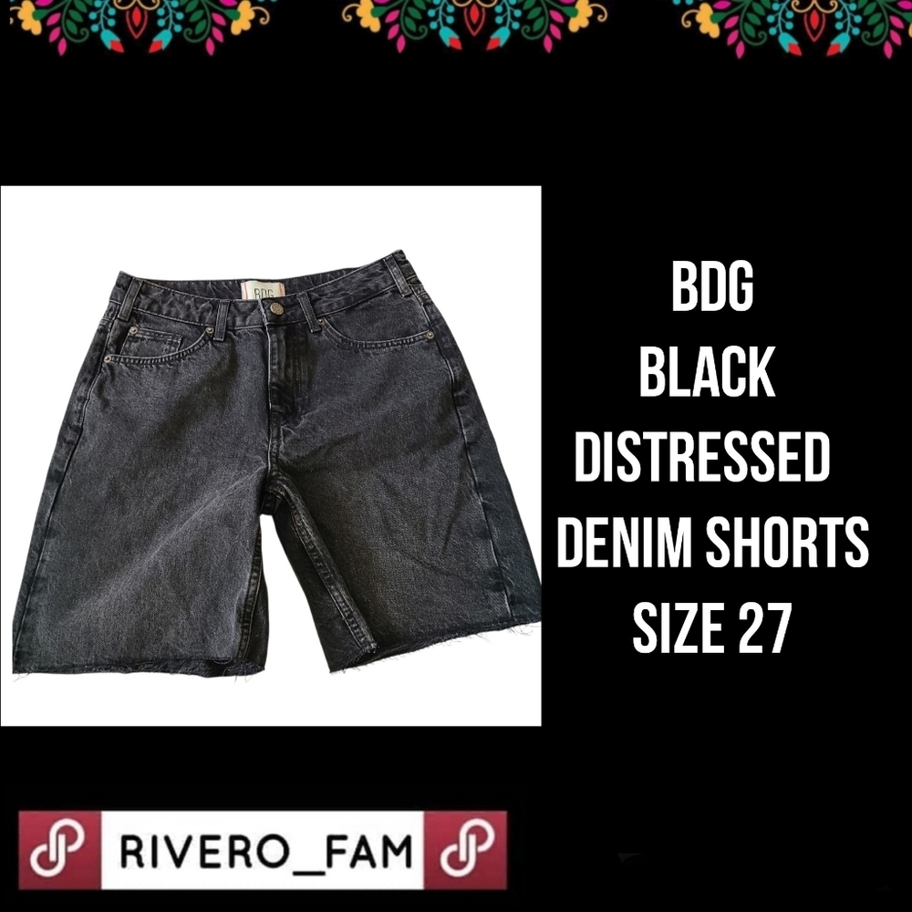 BDG | BLACK DISTRESSED DENIM SHORTS | SIZE 27